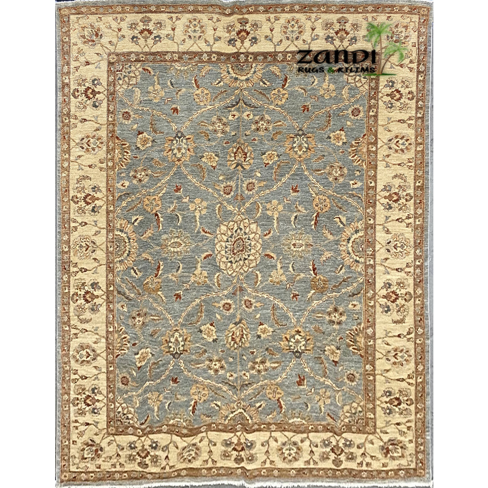 Hand knotted Afghani Khotan design rug size 7'10''x9'6'' RR10146